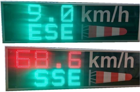 Affichage direction et force du vent